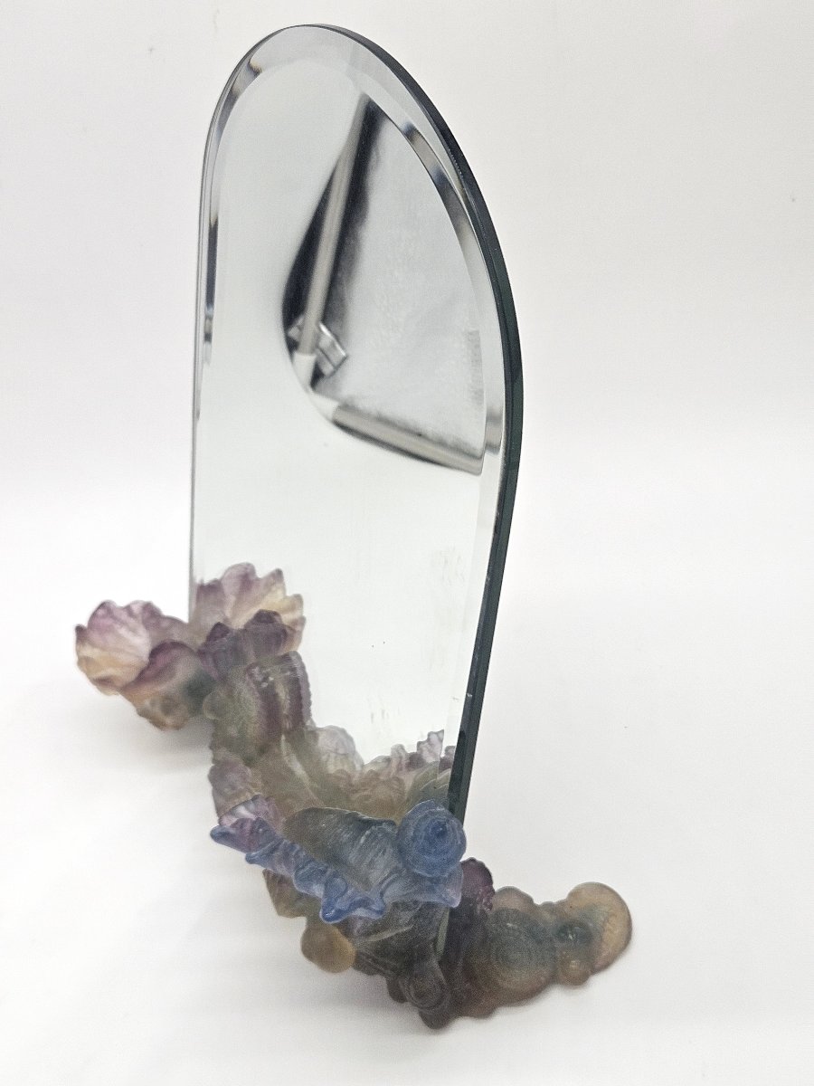 Daum France: Rounded Marine Mirror With Seaweed And Shell Decor-photo-1