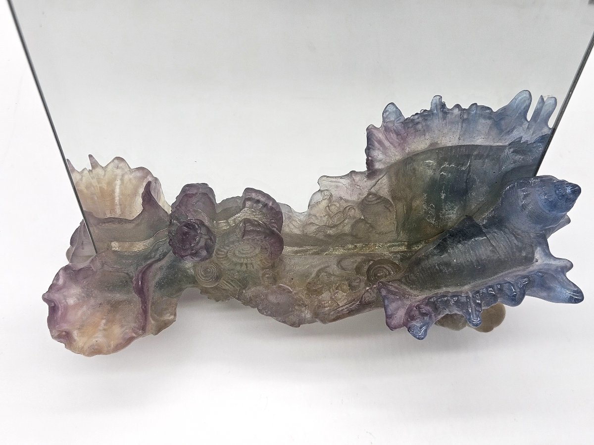 Daum France: Rounded Marine Mirror With Seaweed And Shell Decor-photo-7