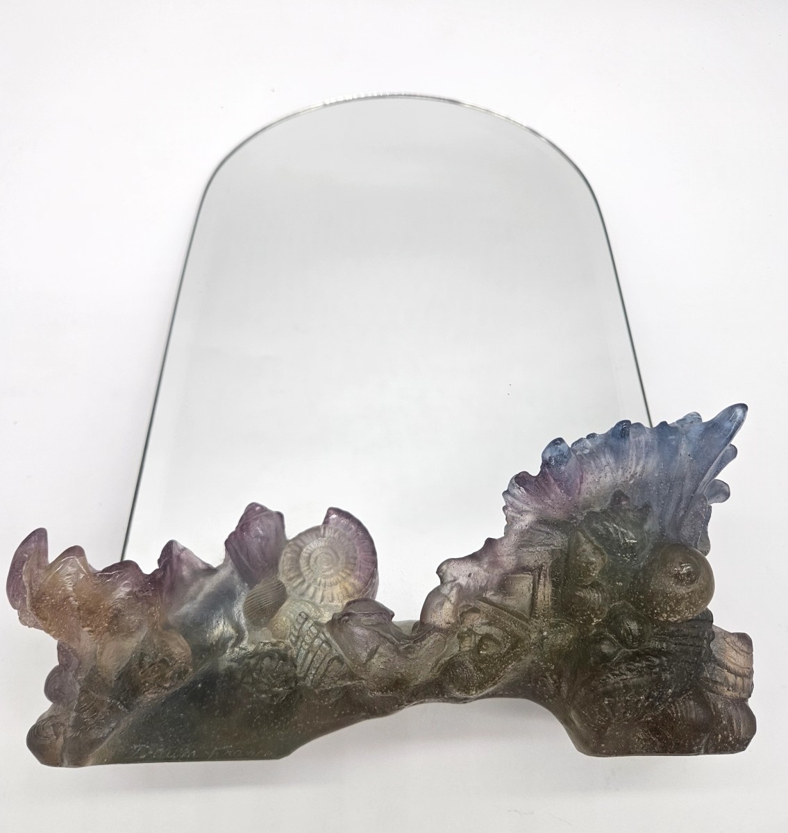 Daum France: Rounded Marine Mirror With Seaweed And Shell Decor