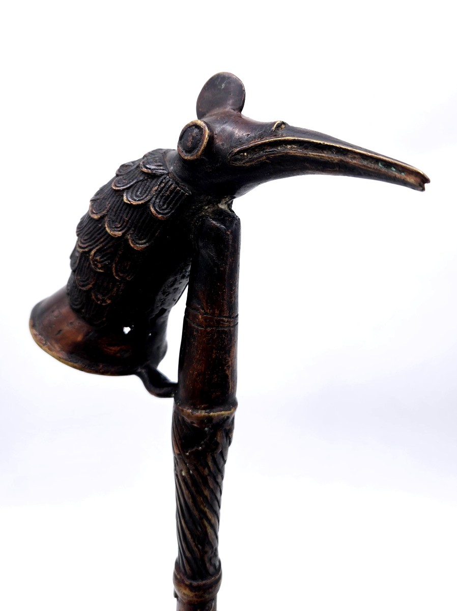 Important Zoomorphic Bronze Pipe From Bamoun, Cameroon 