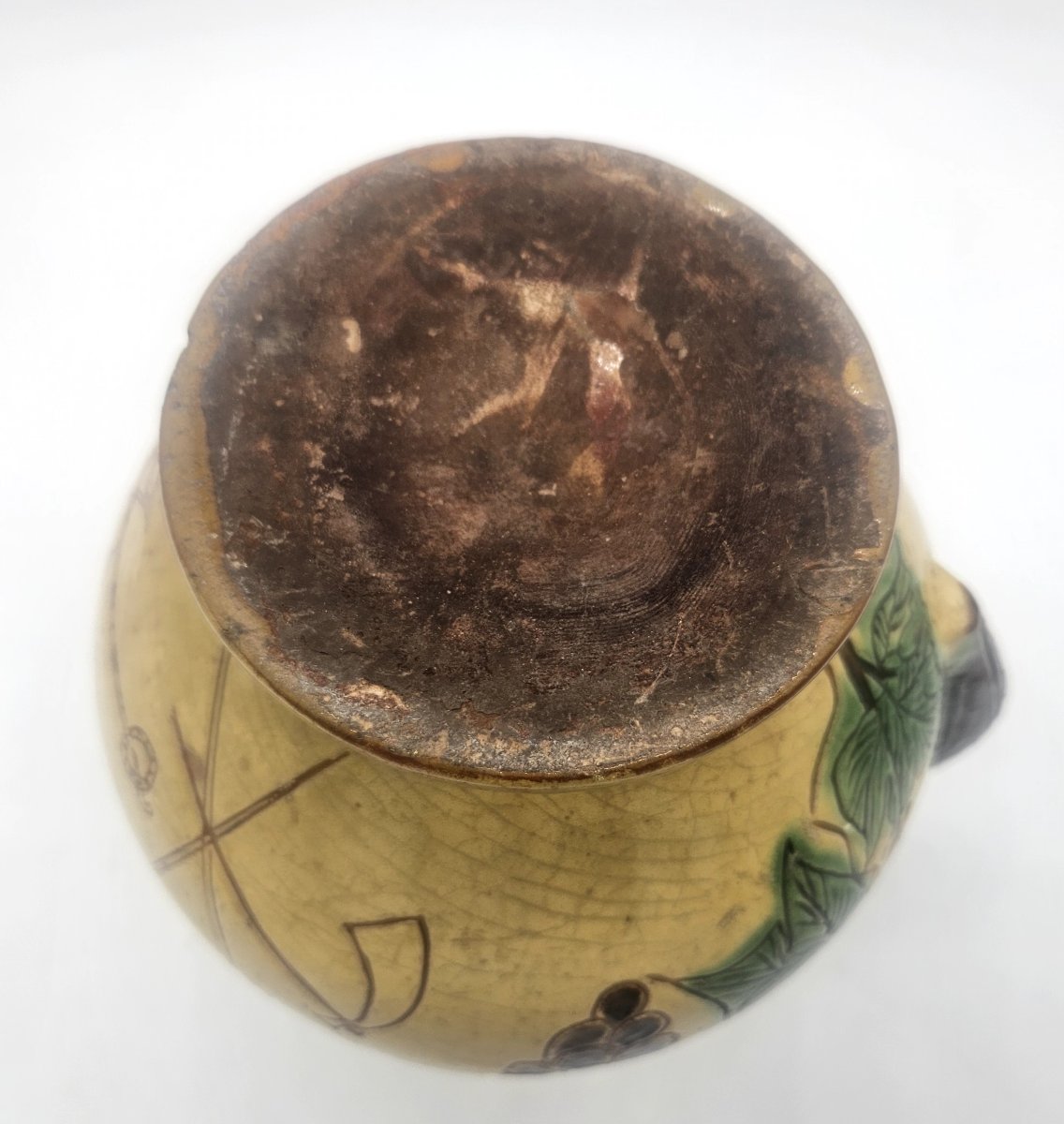 Pichet en terre vernissee dédicace instruments aratoires VIF 1885-photo-2