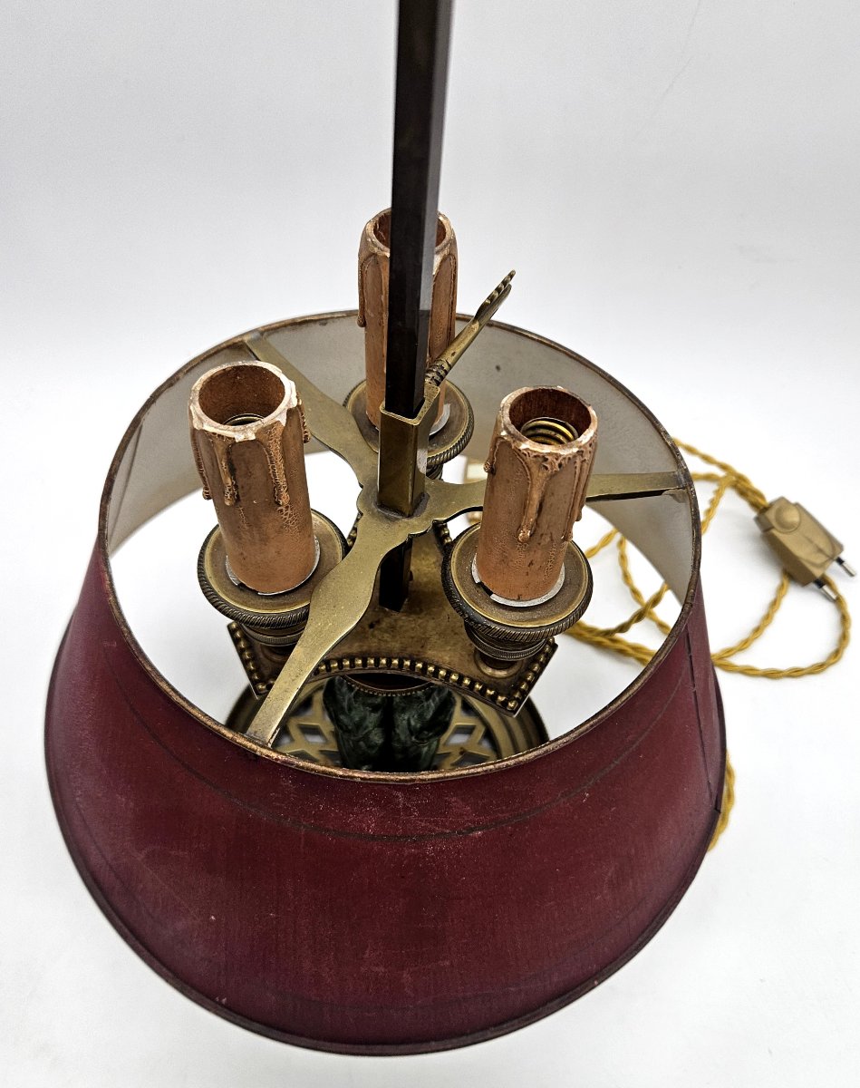 Lampe Bouillotte aux Cariatides en bronze 19ème -photo-3