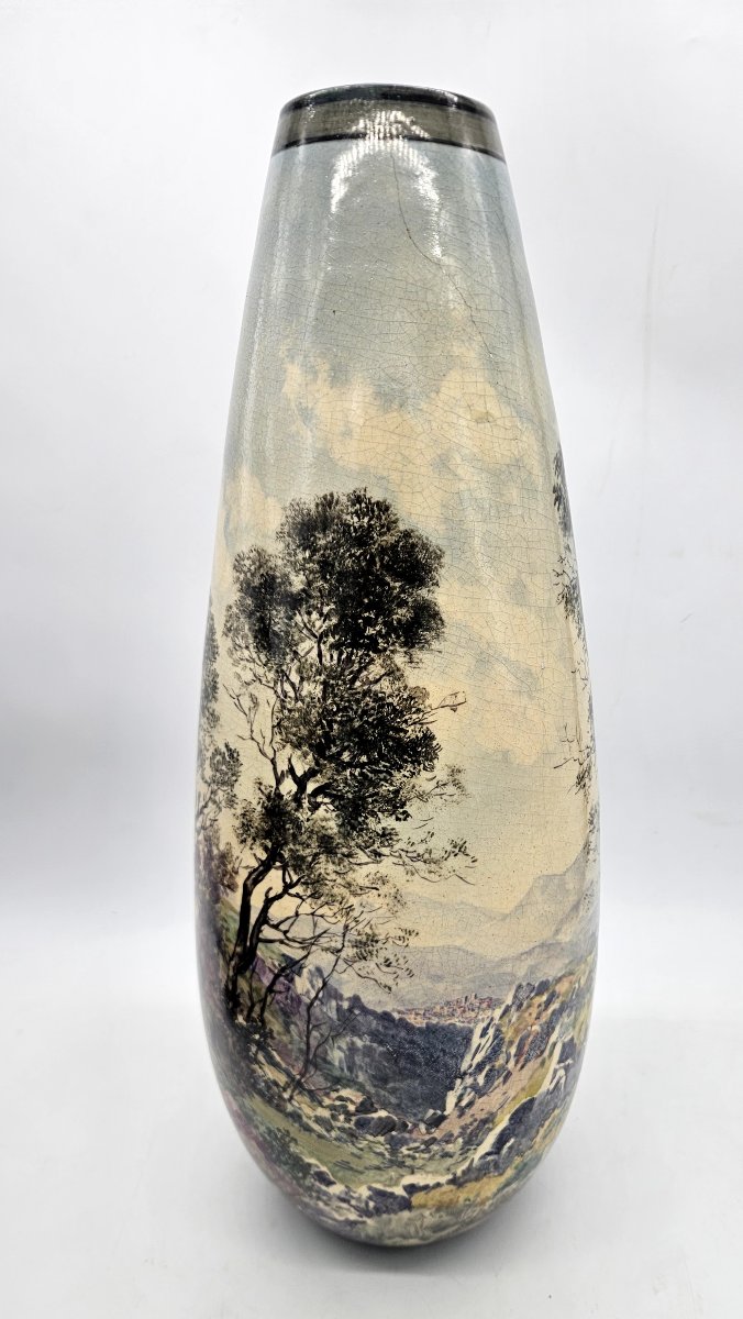 Large Shell-shaped Vase With Painted Decoration, Clément Massier, Golfe Juan-photo-3