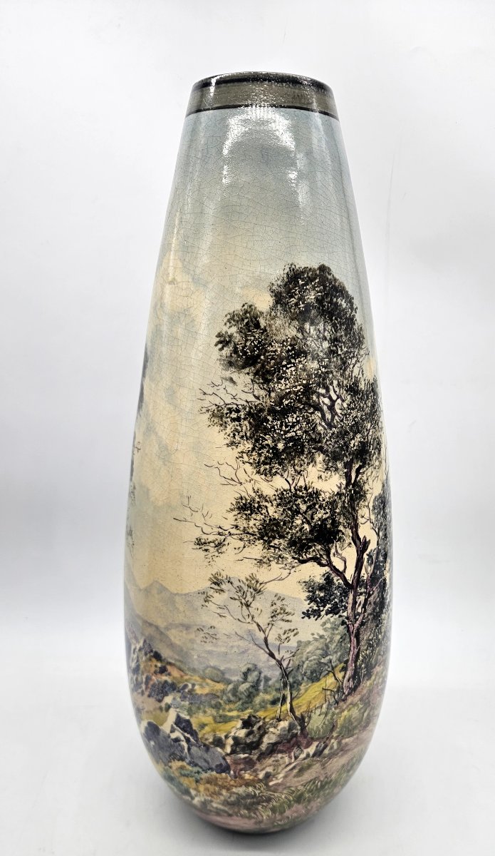 Large Shell-shaped Vase With Painted Decoration, Clément Massier, Golfe Juan-photo-4