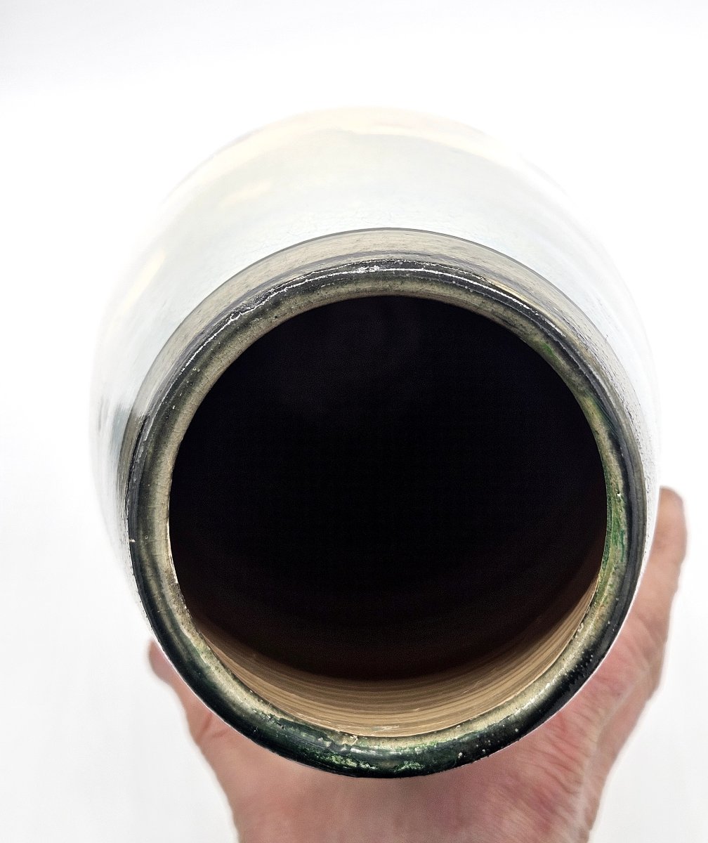 Large Shell-shaped Vase With Painted Decoration, Clément Massier, Golfe Juan-photo-4