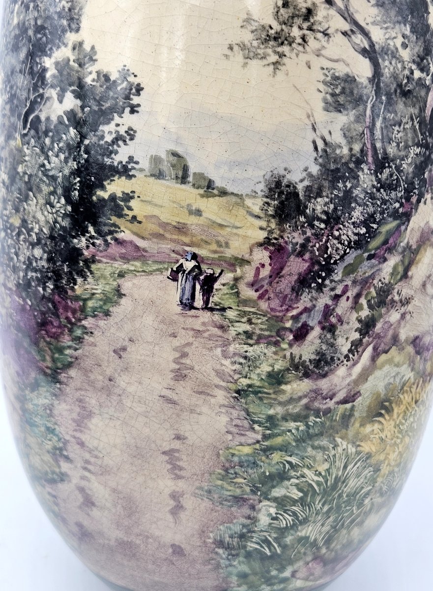 Large Shell-shaped Vase With Painted Decoration, Clément Massier, Golfe Juan-photo-5