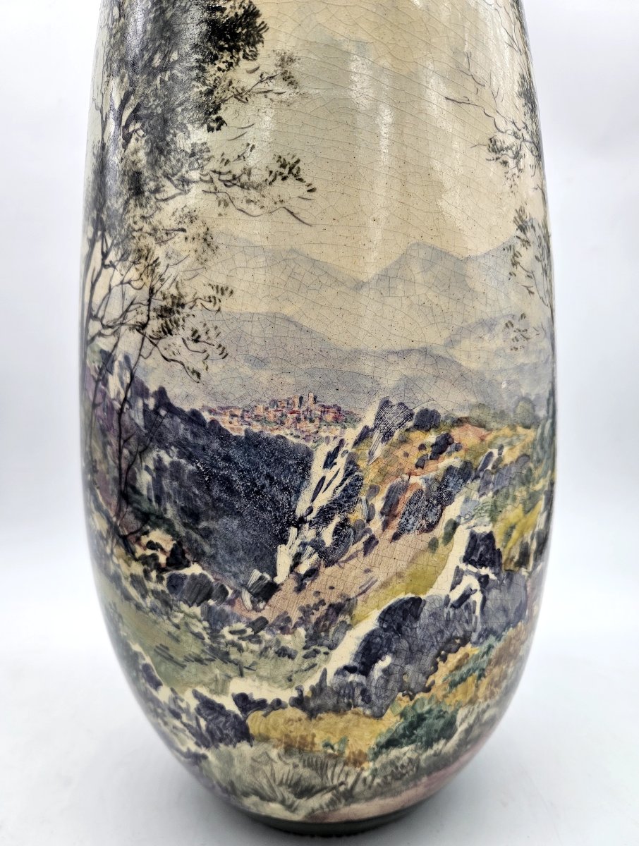 Large Shell-shaped Vase With Painted Decoration, Clément Massier, Golfe Juan-photo-7