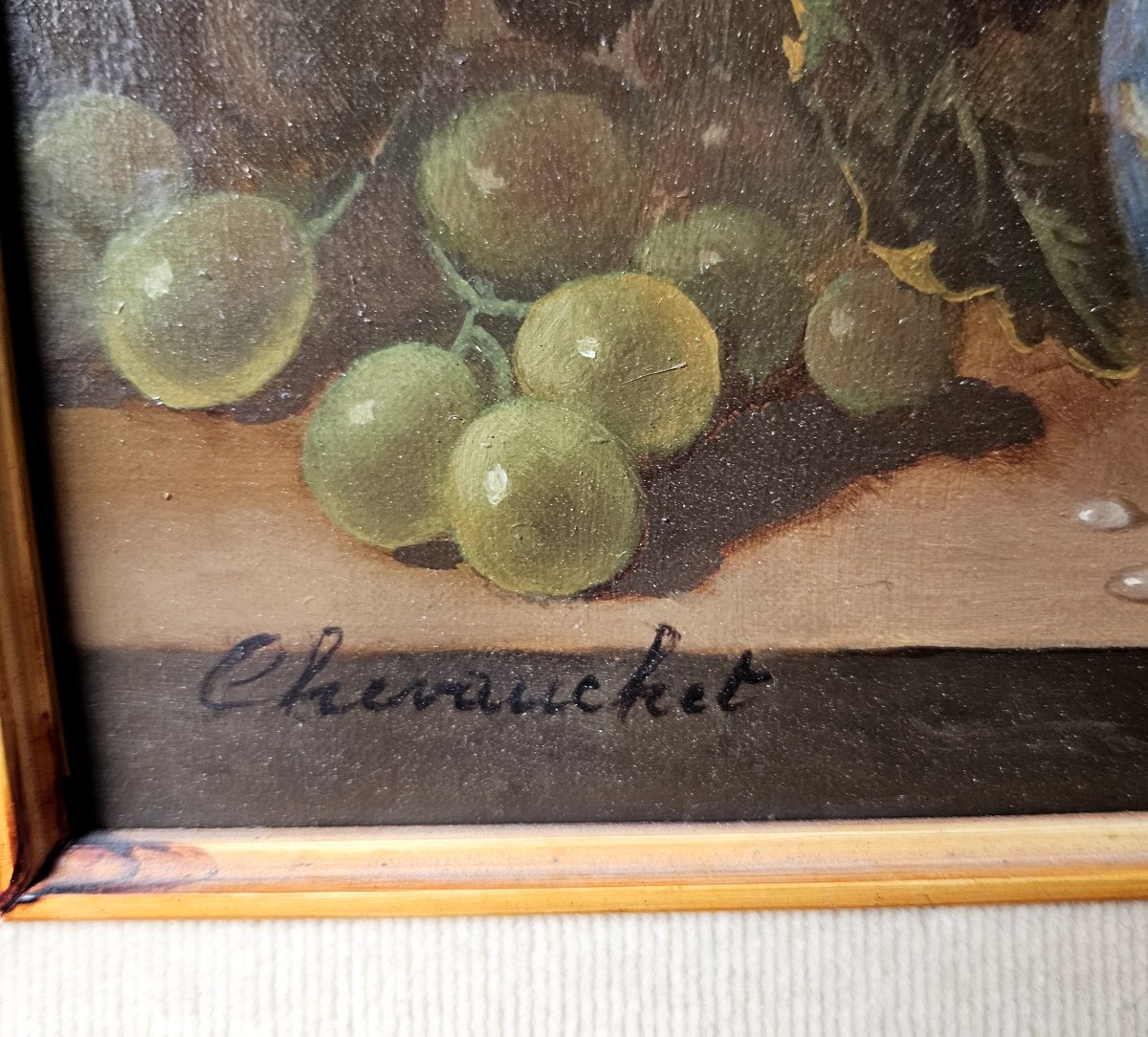 Jean Chevauchet : nature morte aux fleurs et papillons-photo-3