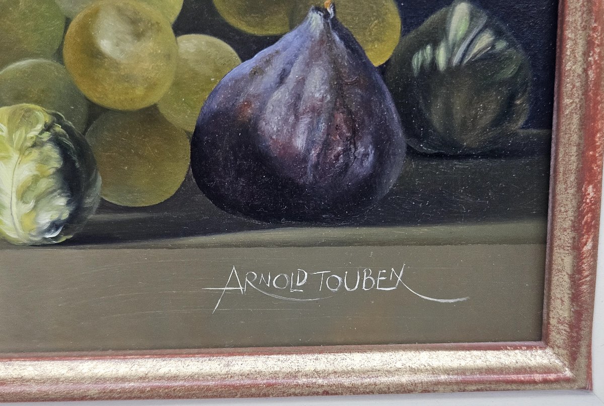 Arnold Toubeix. Nature morte : Moineau et fruits-photo-2