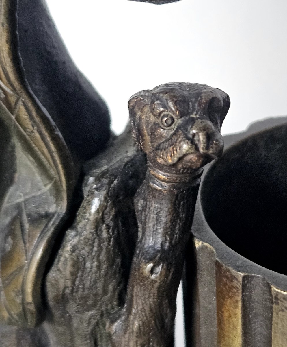 Briquet de table ou de comptoir figurant un excentrique en bronze 19ème -photo-4
