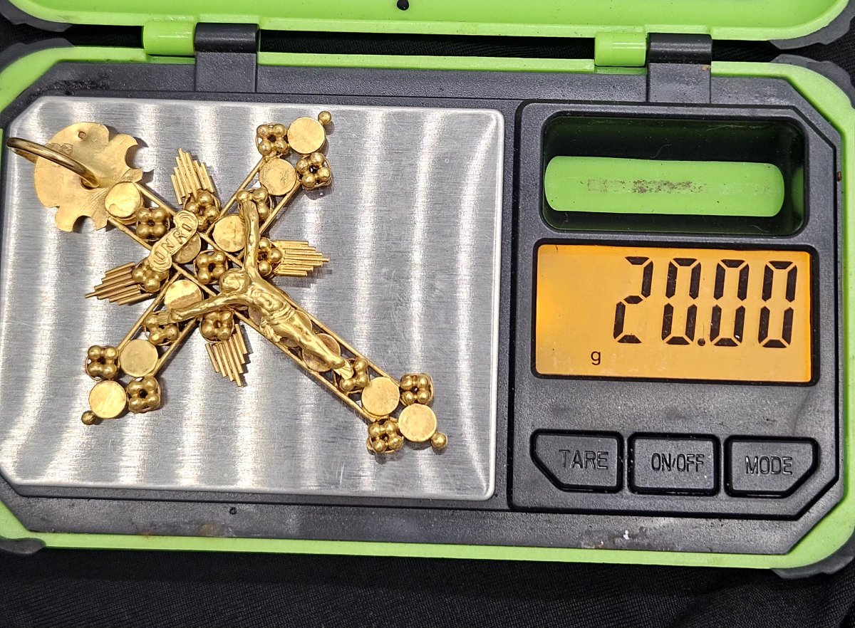 Seed Cross In Gold 750 Christ And Virgin 20g-photo-3