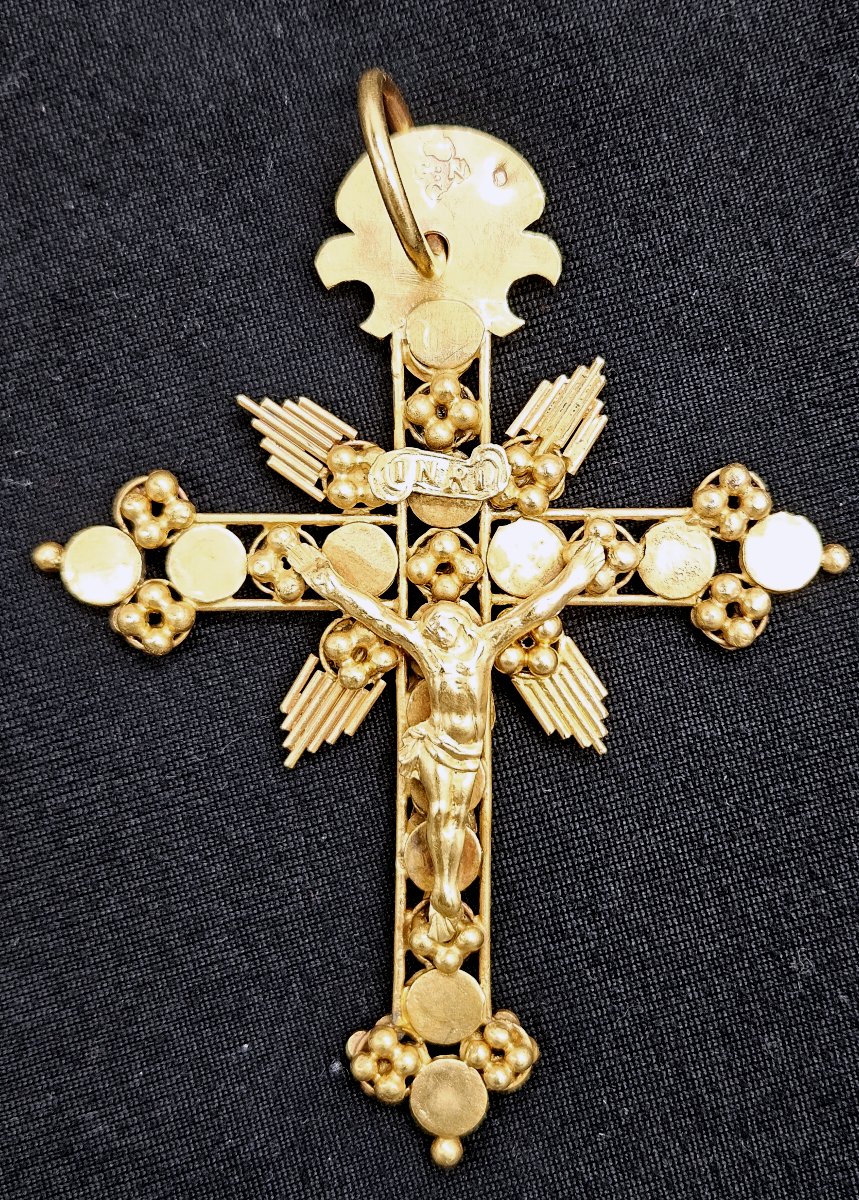 Seed Cross In Gold 750 Christ And Virgin 20g-photo-1