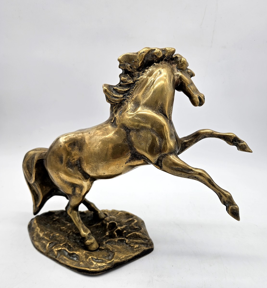 Gilt Bronze Prancing Horse Signed Moreau Late 19th Century