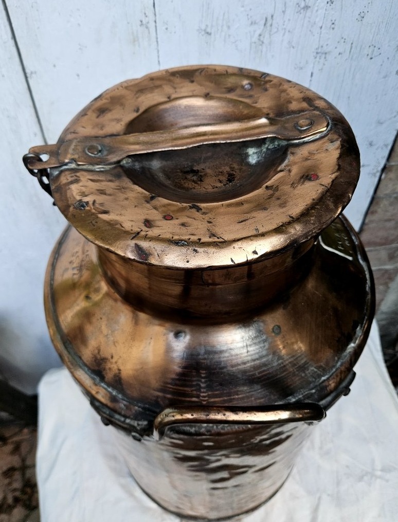 Large Copper Nestlé Argentinian Milk Can Dated 1920-photo-3