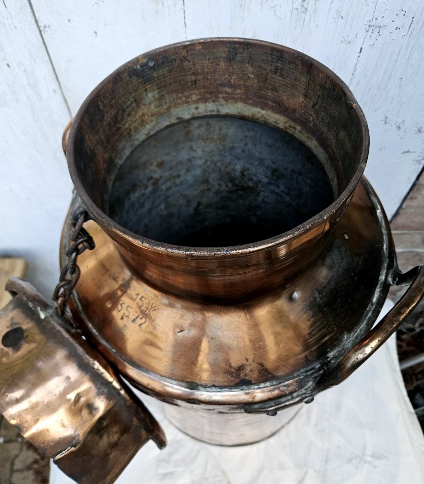 Large Copper Nestlé Argentinian Milk Can Dated 1920-photo-6