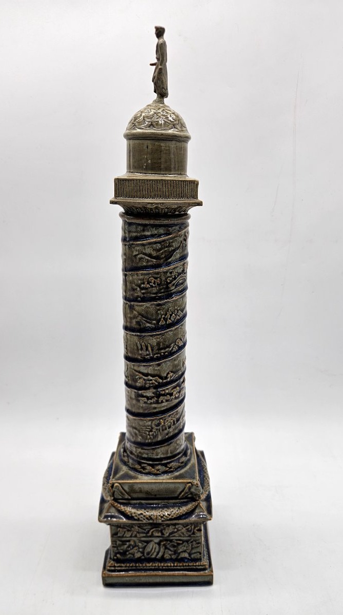 Denbac : Colonne Vendôme en Grès Émaillé, Bouteille Liqueur Cazanove -photo-4