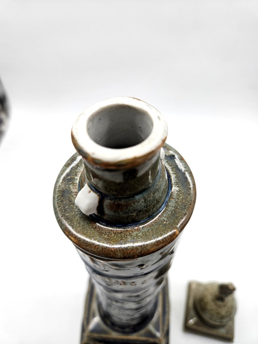 Denbac : Colonne Vendôme en Grès Émaillé, Bouteille Liqueur Cazanove -photo-8