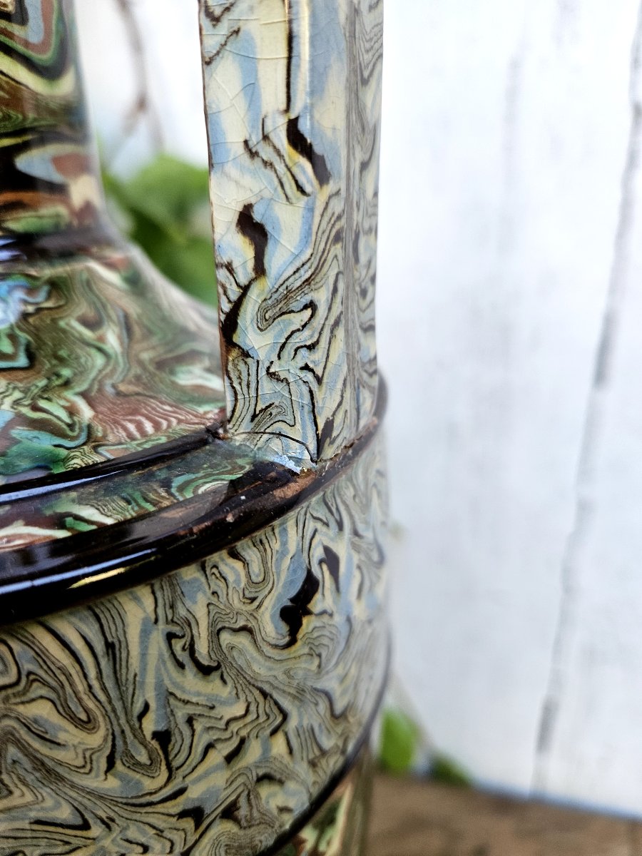 Pichon, Uzes : Grand vase à l'antique terre mêlee fin 19ème -photo-4