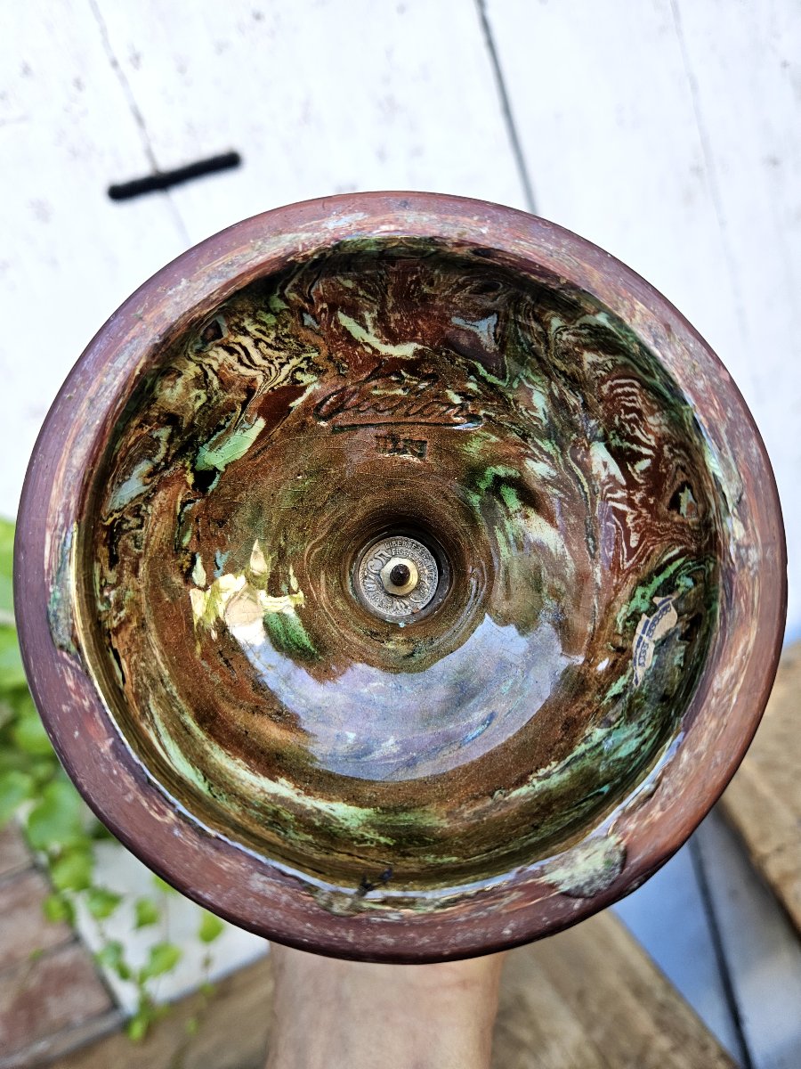 Pichon, Uzes : Grand vase à l'antique terre mêlee fin 19ème -photo-7