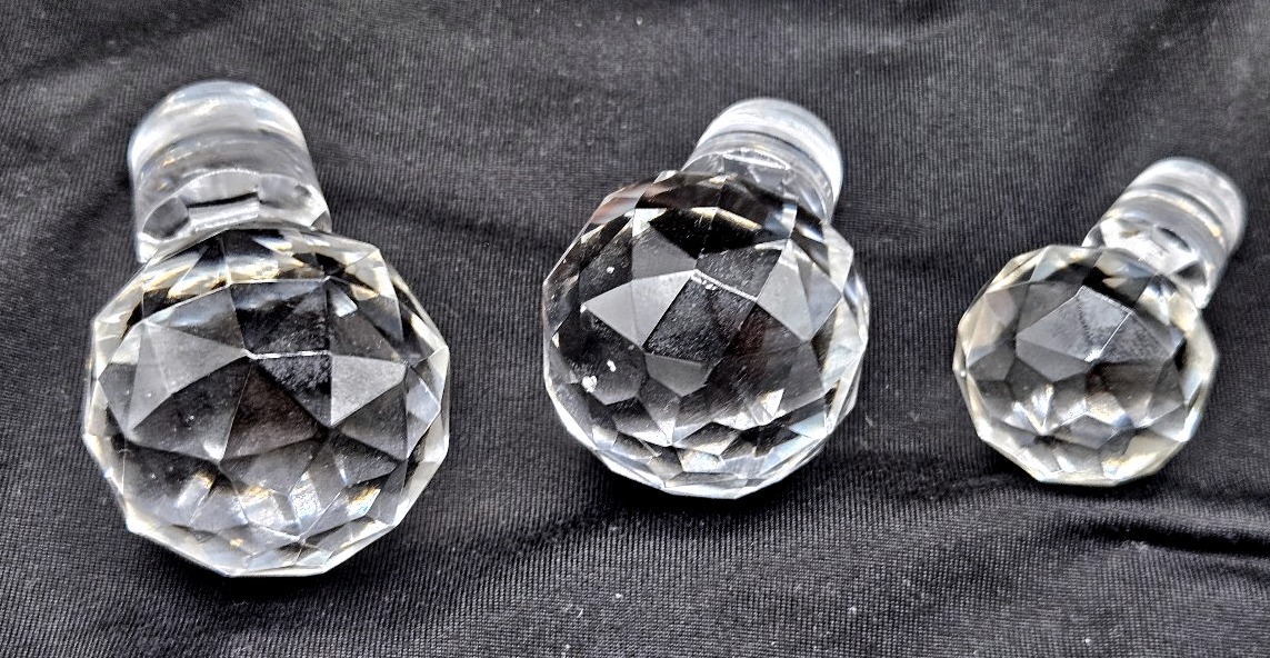 Set Of 3 Saint Louis Crystal Perfume Bottles -photo-4
