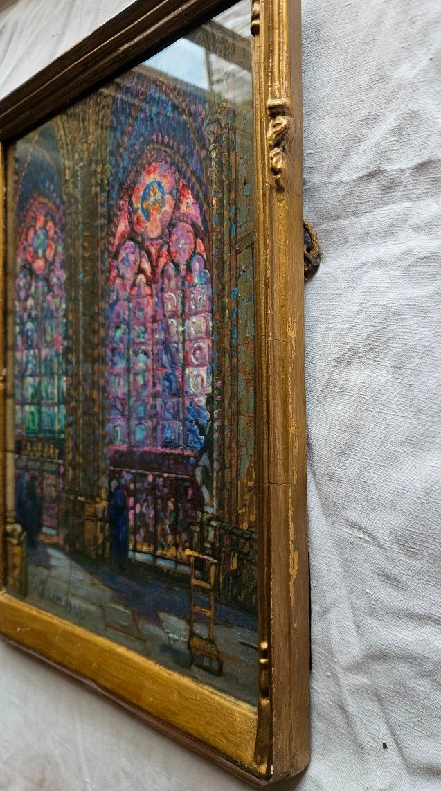 Rigaud, Pierre-Gaston : Intérieur de l'église Notre Dame, Paris, 1922-photo-4