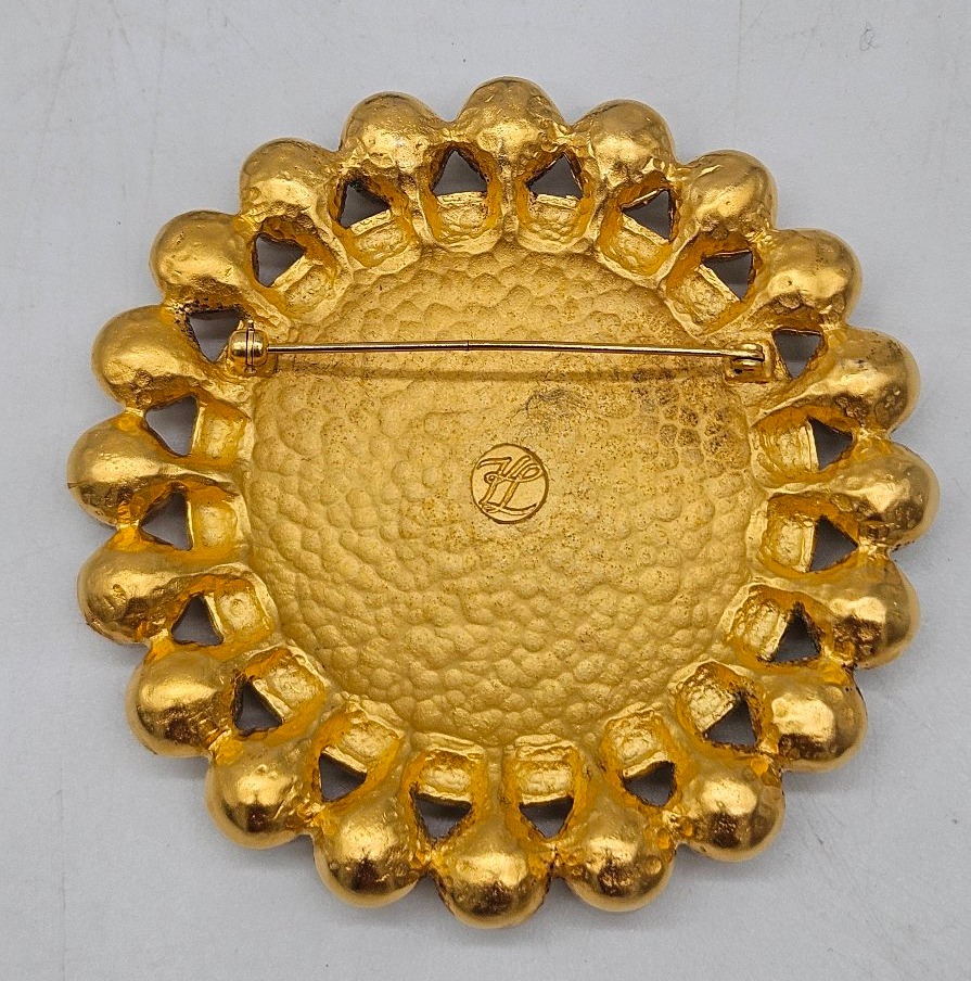 Broche dorée avec perles grand modèle Karl Lagerfeld-photo-4