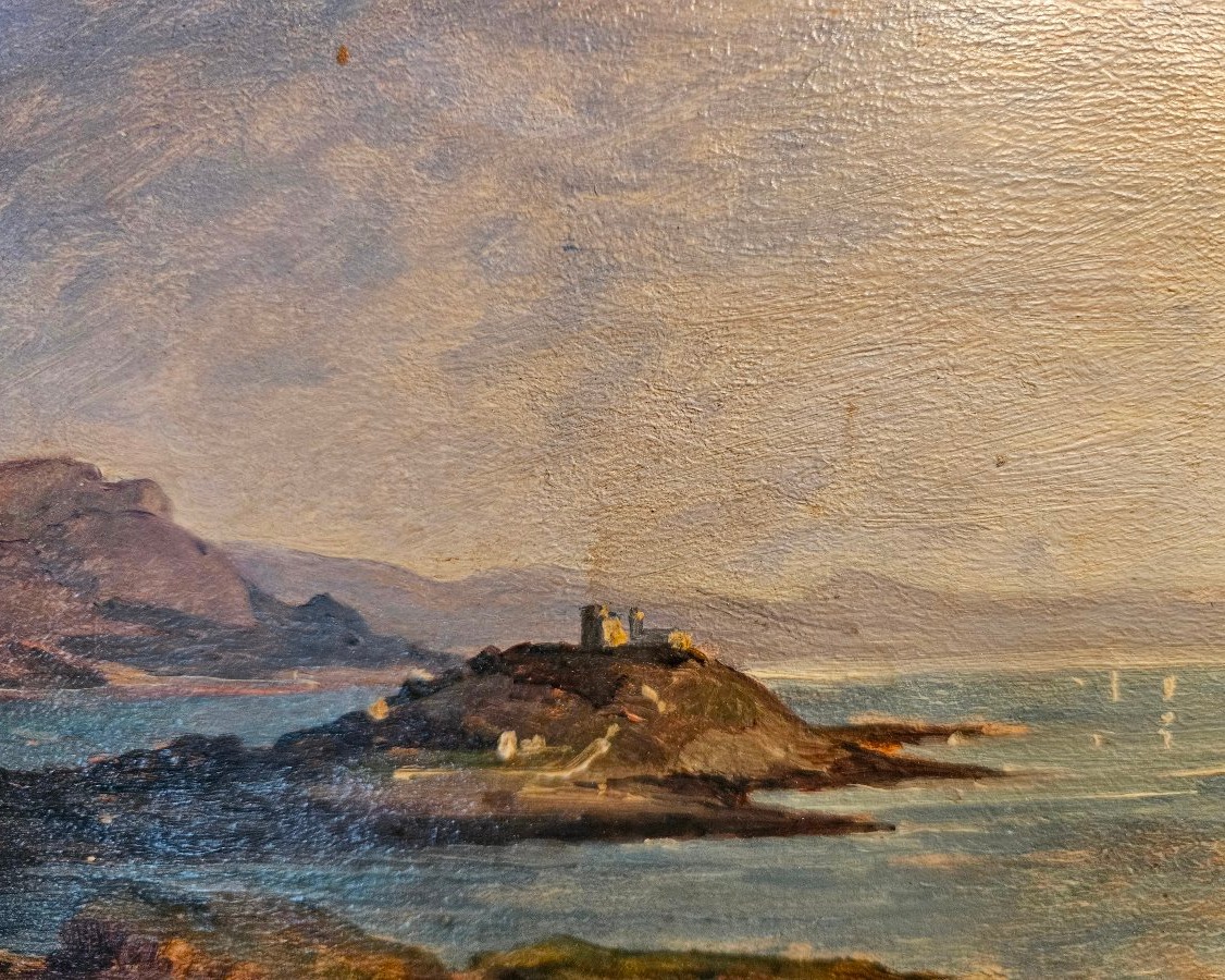 Henri Blanc-fontaine: Oil On Cardboard, Mediterranean Coastal Landscape -photo-2