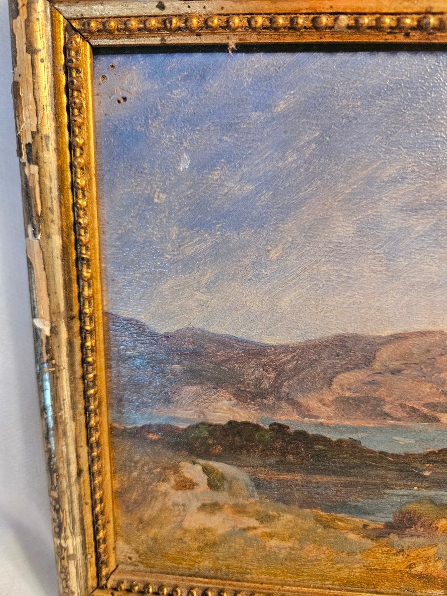 Henri Blanc-fontaine: Oil On Cardboard, Mediterranean Coastal Landscape -photo-3