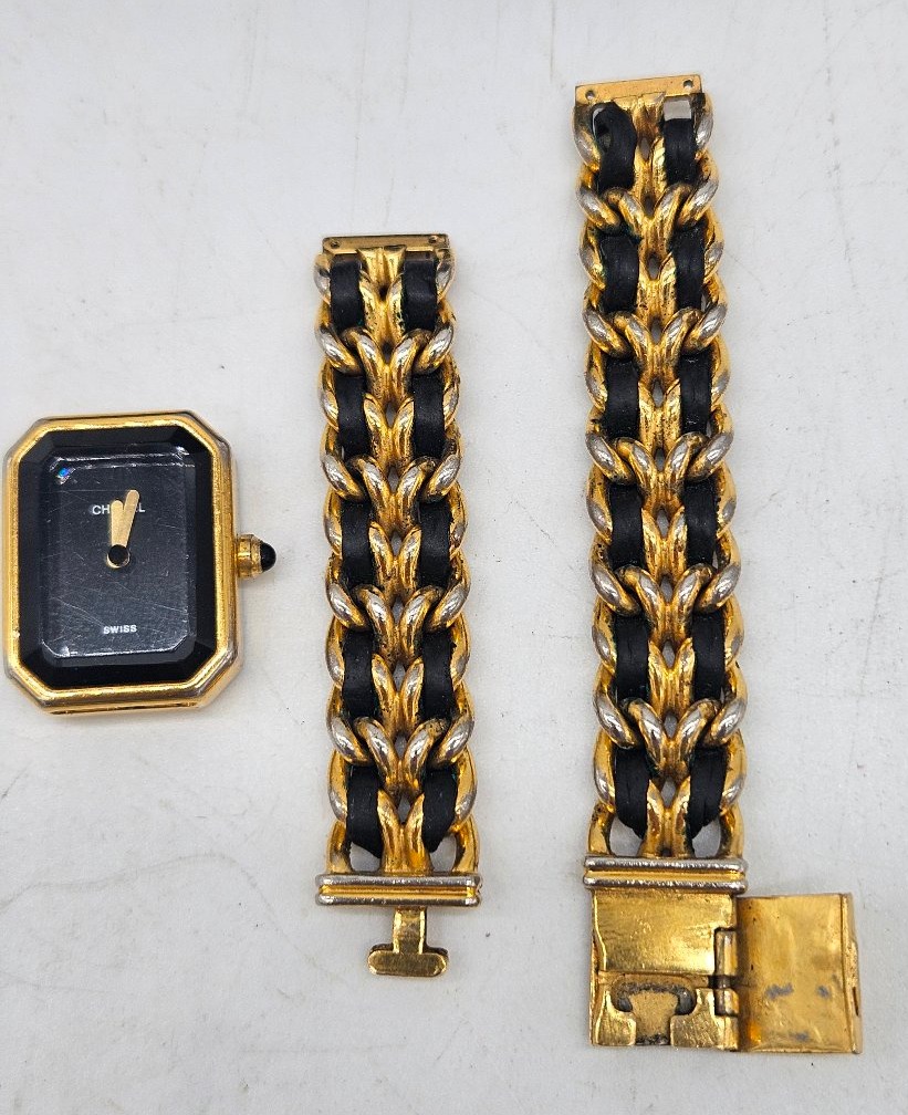 Montre Chanel Premiere 1987 plaqué or et boîte -photo-2
