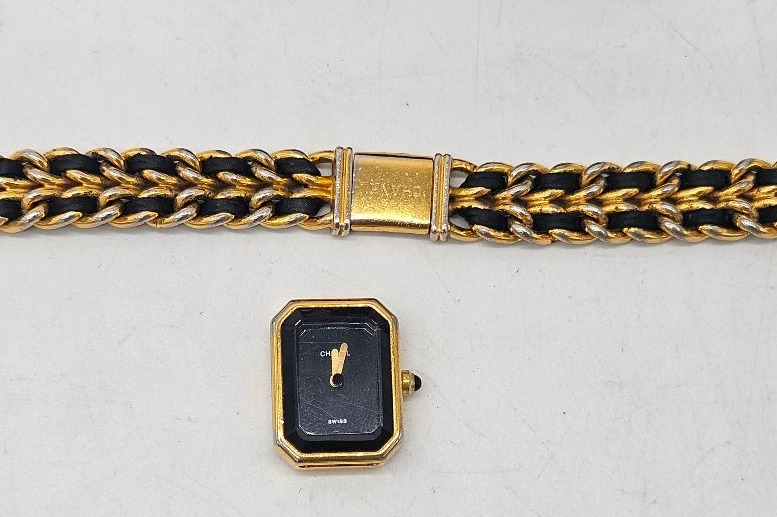 Montre Chanel Premiere 1987 plaqué or et boîte -photo-3