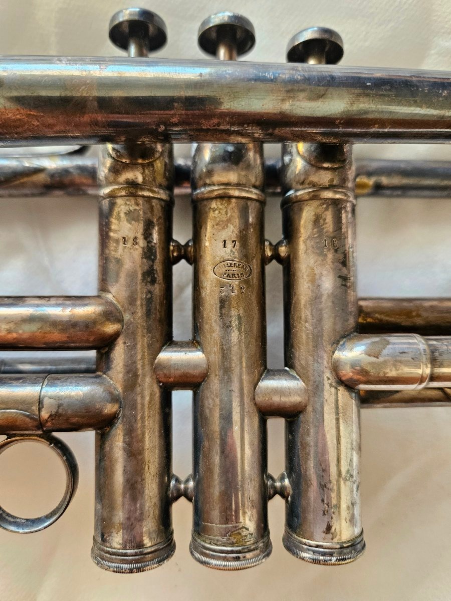 Millereau Schoenaers Trumpet, Made Of Silver-plated Metal, Early 20th Century -photo-1