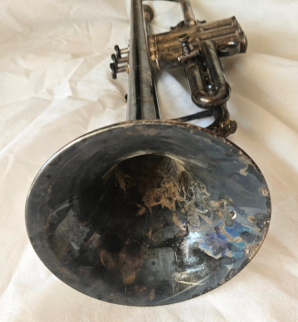 Millereau Schoenaers Trumpet, Made Of Silver-plated Metal, Early 20th Century -photo-2