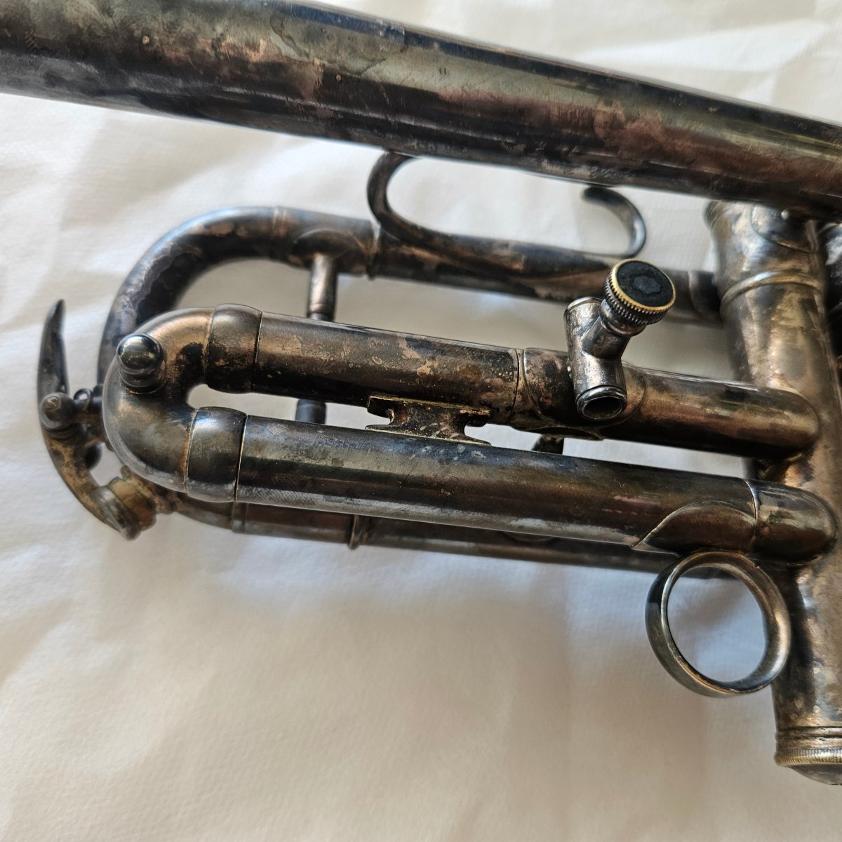 Millereau Schoenaers Trumpet, Made Of Silver-plated Metal, Early 20th Century -photo-3