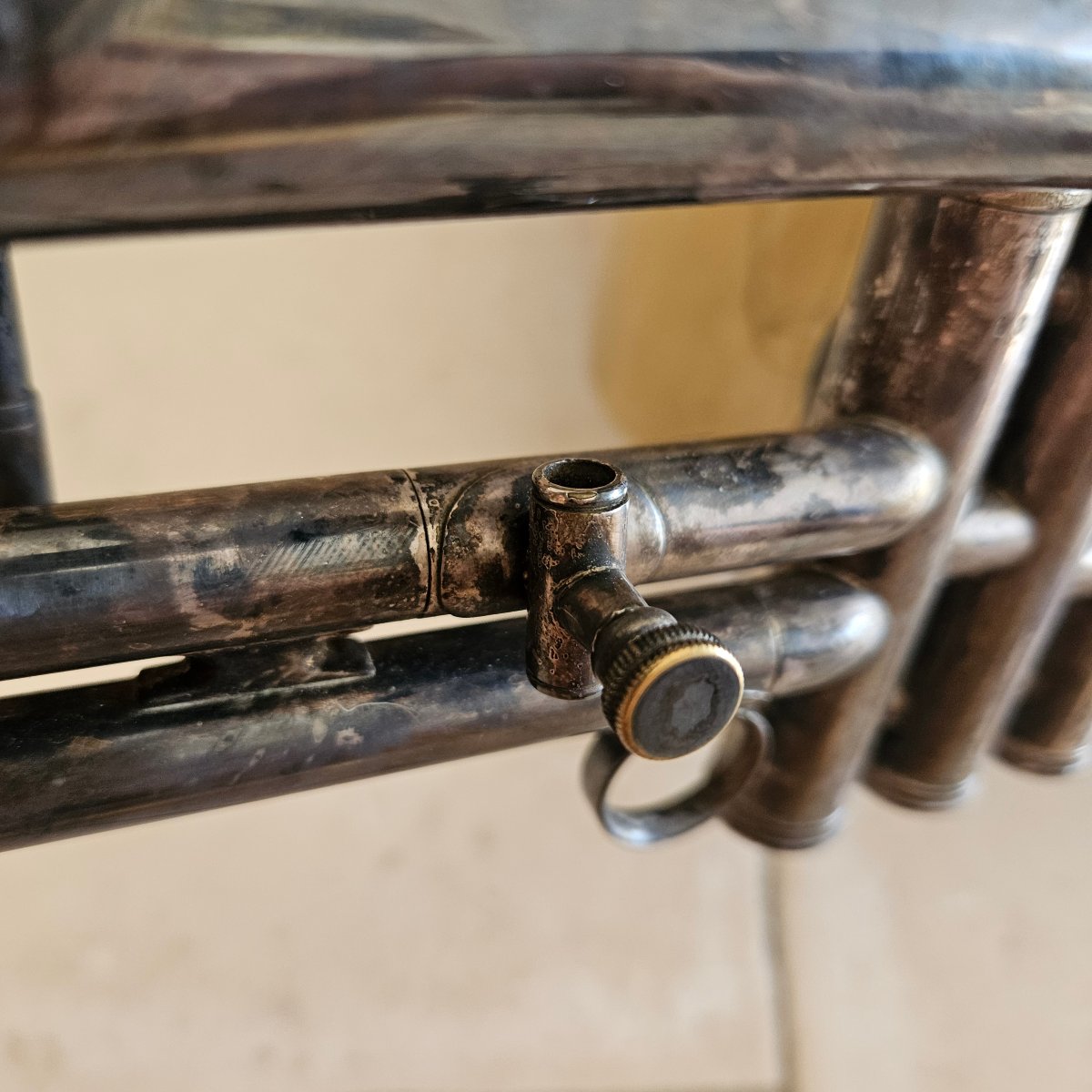 Millereau Schoenaers Trumpet, Made Of Silver-plated Metal, Early 20th Century -photo-5