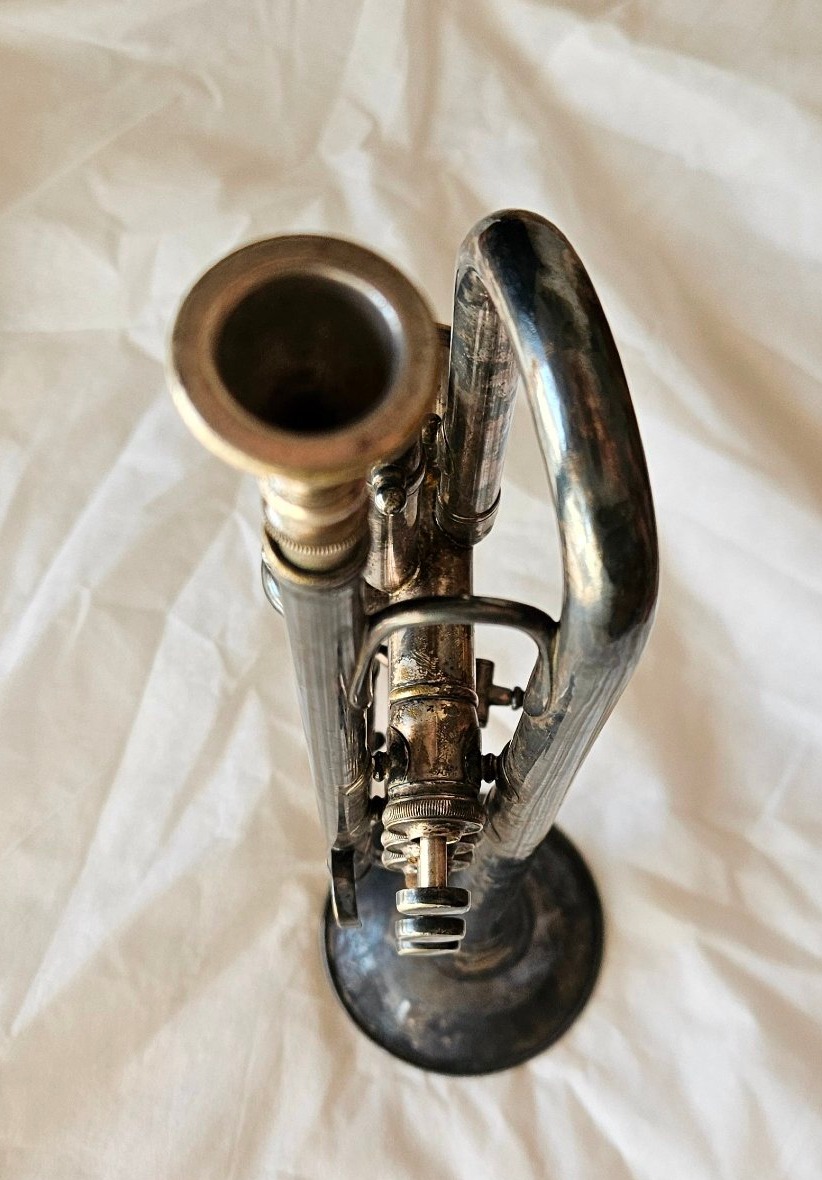 Millereau Schoenaers Trumpet, Made Of Silver-plated Metal, Early 20th Century -photo-6