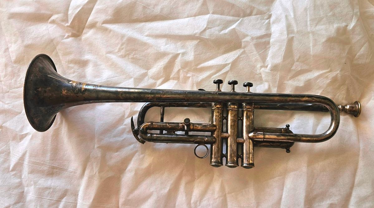 Millereau Schoenaers Trumpet, Made Of Silver-plated Metal, Early 20th Century 