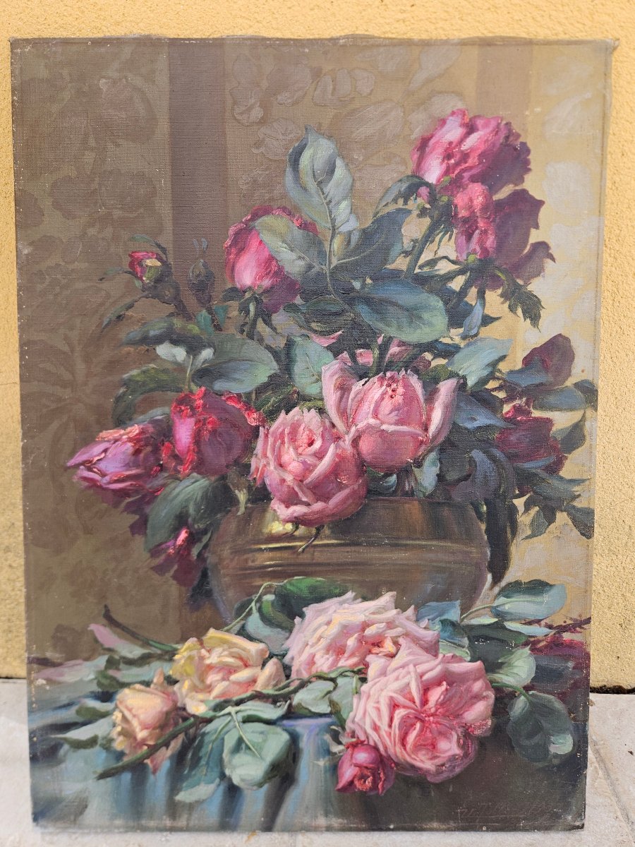 Umberto Tolleri: Hst Bouquet Of Roses (unframed)