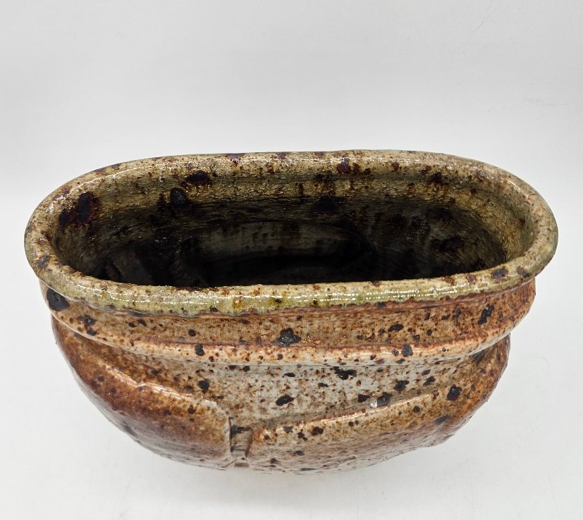Large, Flat Vase With Cabochons, Made Of Pyrite Stoneware, By André Gutman, 1974-photo-4