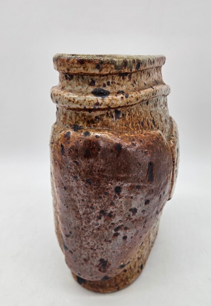 Large, Flat Vase With Cabochons, Made Of Pyrite Stoneware, By André Gutman, 1974-photo-4