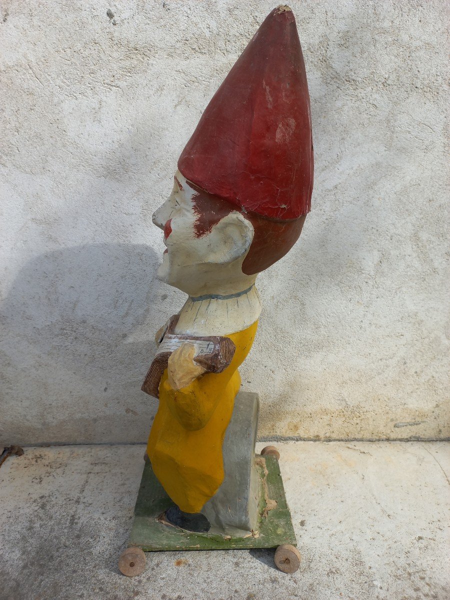 Fairground Art: Ball Pass On Wheels Depicting A White Clown Circa 1910-20-photo-4
