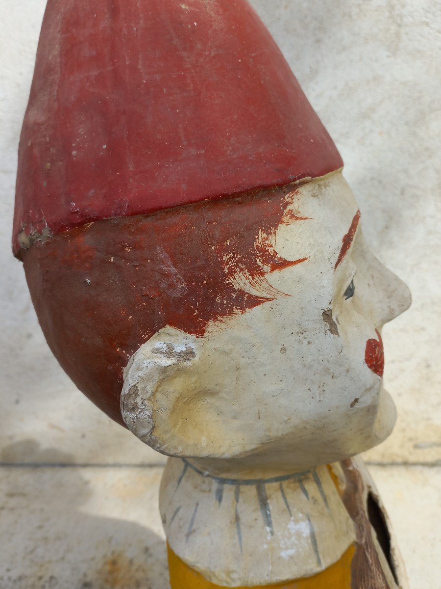 Fairground Art: Ball Pass On Wheels Depicting A White Clown Circa 1910-20-photo-2
