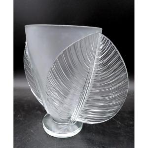 Verlys : Important Vase Feuilles De Bananier Art Déco 