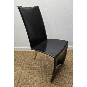 Philippe Starck : Chaise En Cuir Aleph Ed Archer Driade éditeur 