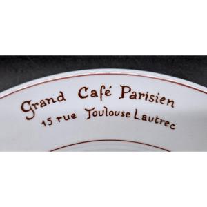 Advertising Plate With Grand Café Parisien Prices