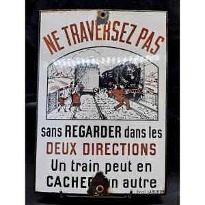 Enamel Sign Old Sncf Email Laborde