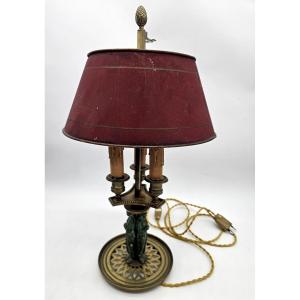 Lampe Bouillotte aux Cariatides en bronze 19ème 
