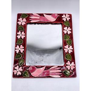 Mithe Espelt: Stamped Ceramic Mirror, Polynesia Model 