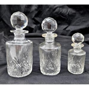 Lot de 3 flacons à parfums en cristal de Saint Louis 