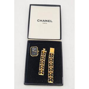 Montre Chanel Premiere 1987 plaqué or et boîte