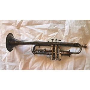 Millereau Schoenaers Trumpet, Made Of Silver-plated Metal, Early 20th Century